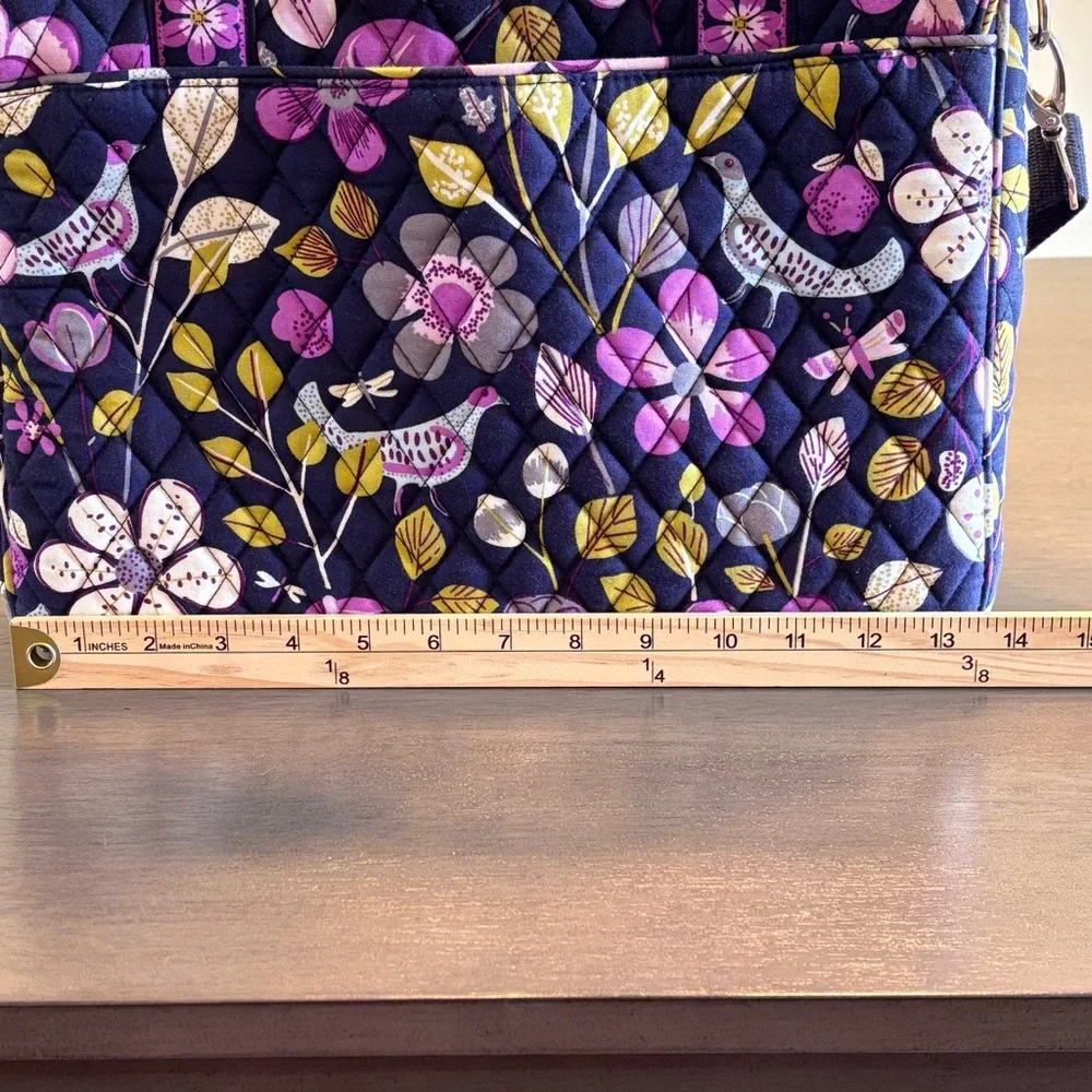 Vera Bradley Blue Purple Floral Quilted Women's Multi-purpose Bag